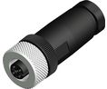 Rundsteckverbinder, M12, Steckbuchse, Gerade, Pole - 4, Schraubanschluss, Kabelhalterung, 55.4mm